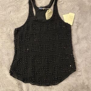 Gryphon all beaded 100# silk top. XS